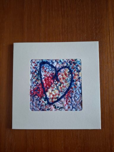 couched heart card 